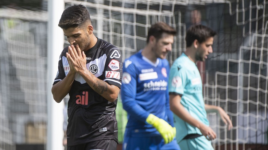 Lugano&#039;s player Francisco Rodriguez reacts after a missed opportunity, during the Super League soccer match between FC Lugano and FC Thun, at the Cornaredo stadium in Lugano, on Sunday, 28 July 2 ...