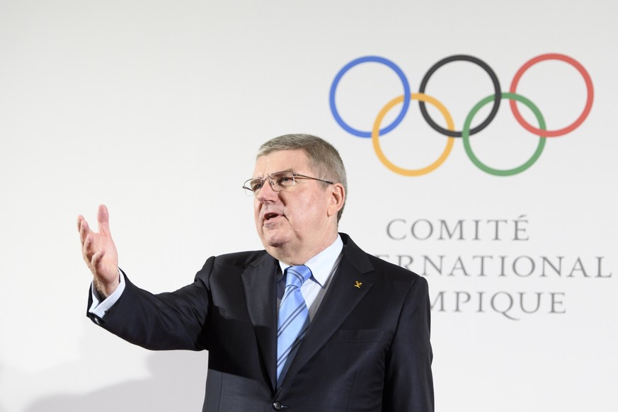 International Olympic Committee (IOC) president Thomas Bach, from Germany speaks before the North and South Korean Olympic Participation Meeting at the International Olympic Committee (IOC) headquarte ...
