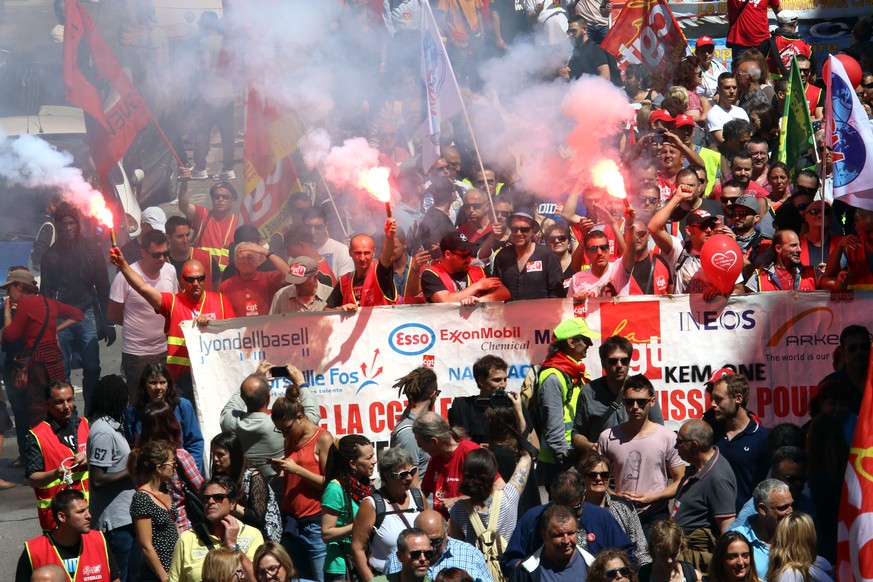 Demonstranten in Marseille am 2. Juni 2016.