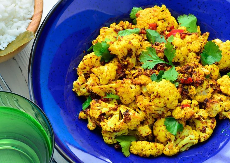 roasted spiced cauliflower blumenkohl indisch gerösted kochen food essen vegetarisch gemüse