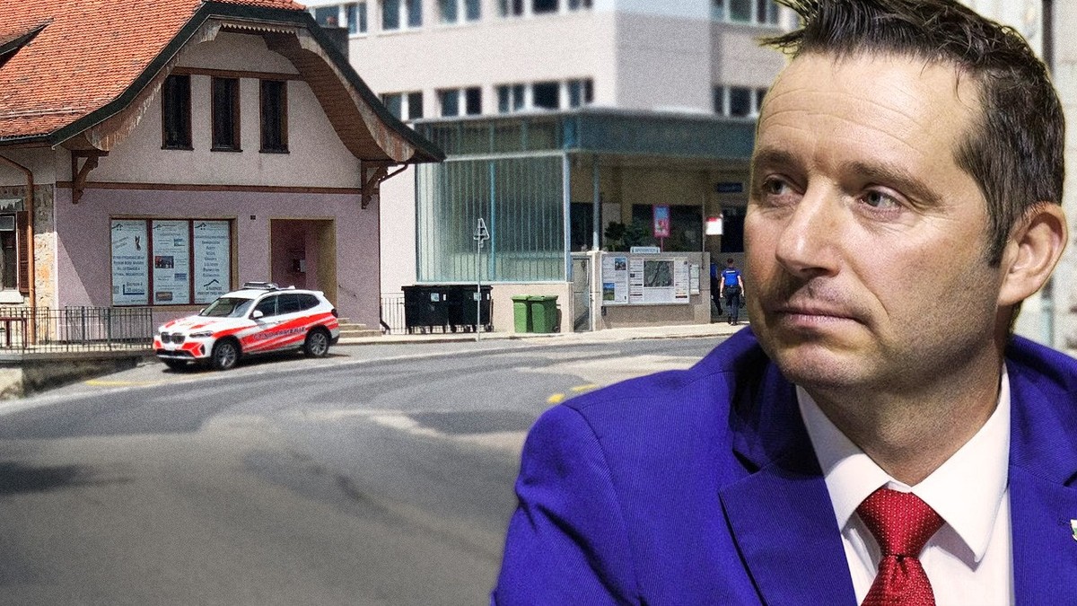 Le syndic de Sainte-Croix Yvan Pahud. Une voiture de police dans la commune vaudoise.