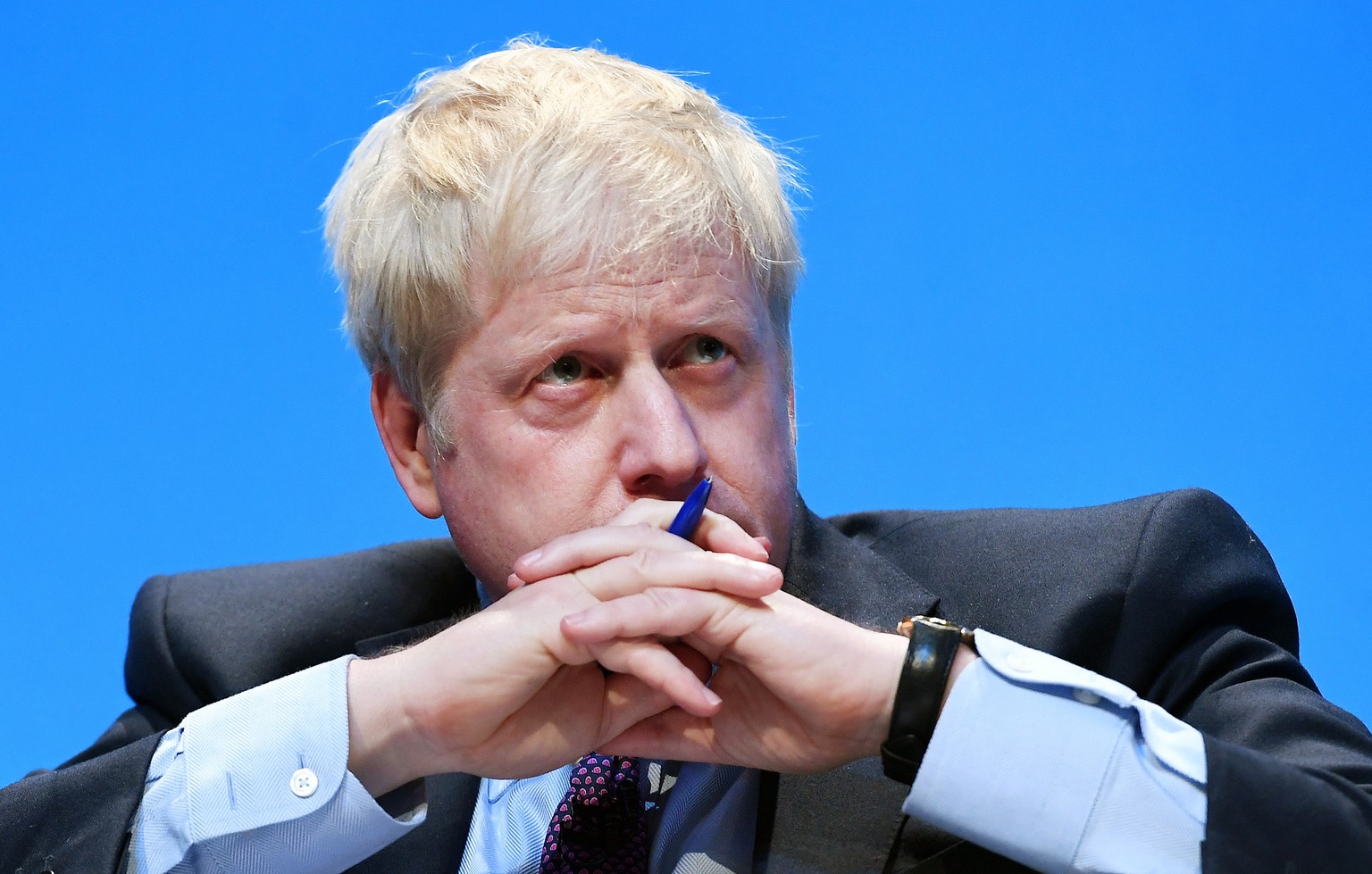 epa07666323 Former British Foreign Secretary Boris Johnson speaks to Conservative Party members at the Conservative Party leadership hustings in Birmingham, Britain, 22 June 2019. Boris Johnson and Fo ...