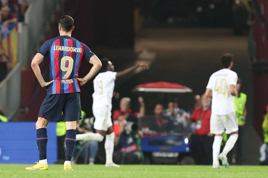 October 26, 2022, Barcelona, Spain: Robert Lewandowski of FC Barcelona, Barca during the UEFA Champions League match between FC Barcelona and FC Bayern Munchen at Spotify Camp Nou in Barcelona, Spain. ...