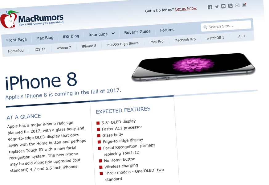 «MacRumors» ist eine zentrale Sammelstelle für iPhone-Gerüchte. Doch dieses Jahr hat es der Tech-Blog schwer, denn angeblich kursierten bis zu zehn Prototypen.&nbsp;