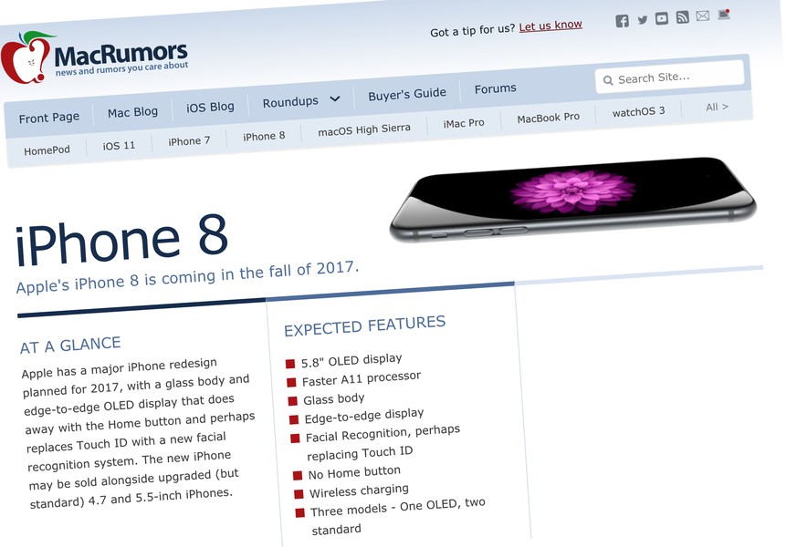 «MacRumors» ist eine zentrale Sammelstelle für iPhone-Gerüchte. Doch dieses Jahr hat es der Tech-Blog schwer, denn angeblich kursierten bis zu zehn Prototypen.&nbsp;