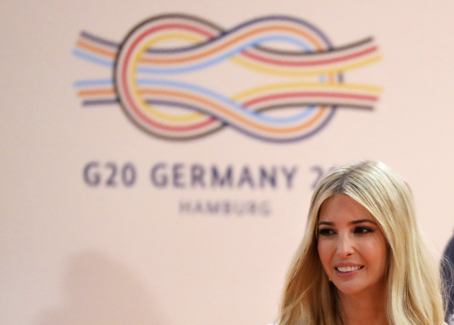 epa06075136 Ivanka Trump, daughter and personal adviser of US President Donald J. Trump, sits at her seat at the beginning of the third working session on the second day of the G20 summit in Hamburg,  ...
