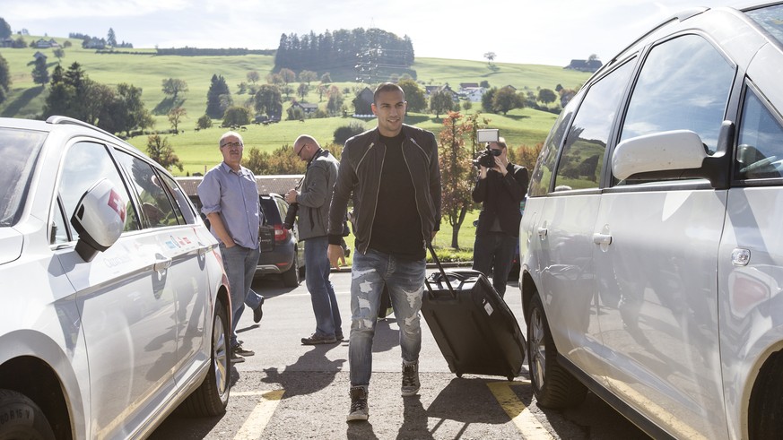 Hier kommt der Chef: Inler beim Nati-Zusammenzug in Feusisberg am Montag.