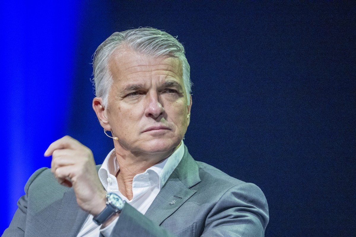 Der CEO der UBS, Sergio Ermotti anlaesslich des Swiss Media Forum vom Donnerstag, 23. Mai 2023 im KKL in Luzern. (KEYSTONE/Urs Flueeler)