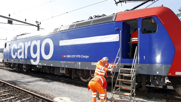 ARCHIVBILD ZUR MEDIENKONFERENZ VON SBB CARGO UEBER DIE ZUKUNFTSAUSSICHTEN DES UNTERNEHMENS, AM DONNERSTAG, 1. MAERZ 2018 - Das Logo von SBB Cargo International anlaesslich der offiziellen Eroeffnung d ...