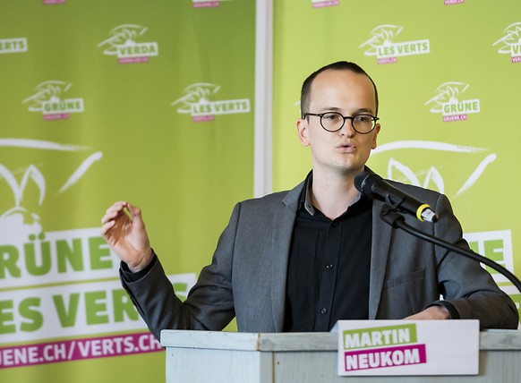 Die Grünen sind für die Energiewende ausschlaggebend: Der neu gewählte Zürcher Regierungsrat Martin Neukom vor den Delegierten in Siders.
