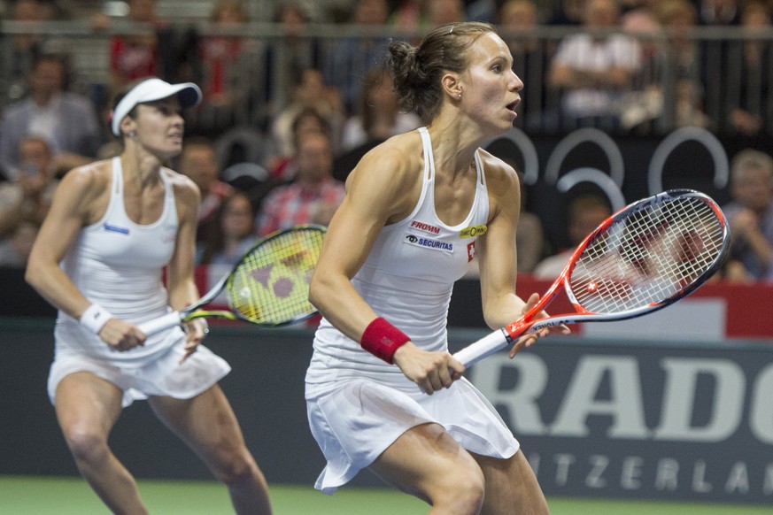 Martina Hingis und Viktorjia Golubic waren im Doppel ohne Chancen auf den Sieg.&nbsp;