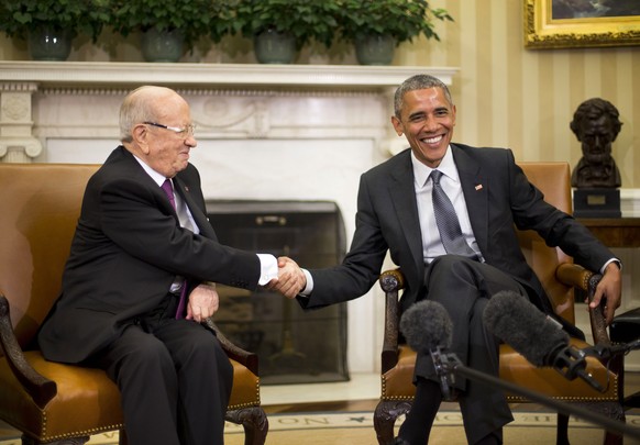 Essebsi und Obama im Weissen Haus.