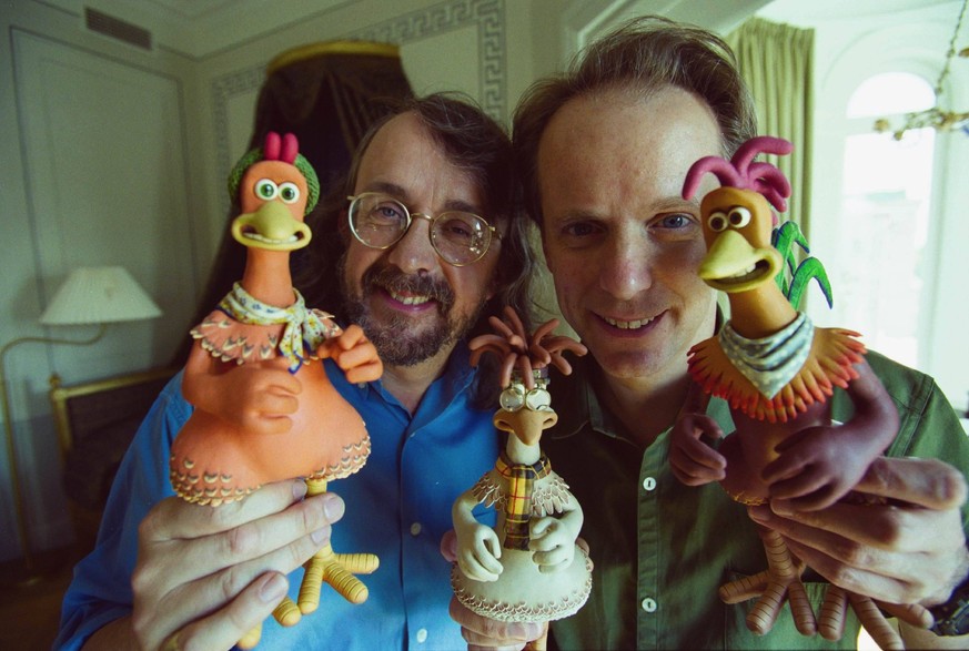 ARKIV 000706 - Britterna Peter Lord och Nick Park, skapare av den animerade filmen Flykten fran hönsgarden , teamet Lord och Parks första langfilm efter succÃ n med TV-serien Wallace &amp; Gromit , de ...