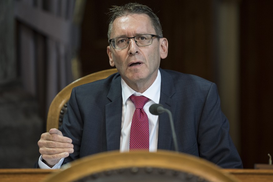 Staenderat Pirmin Bischof, CVP-SO, spricht an der Herbstsession der Eidgenoessischen Raete, am Dienstag, 18. September 2018, in Bern. (KEYSTONE/Peter Schneider)