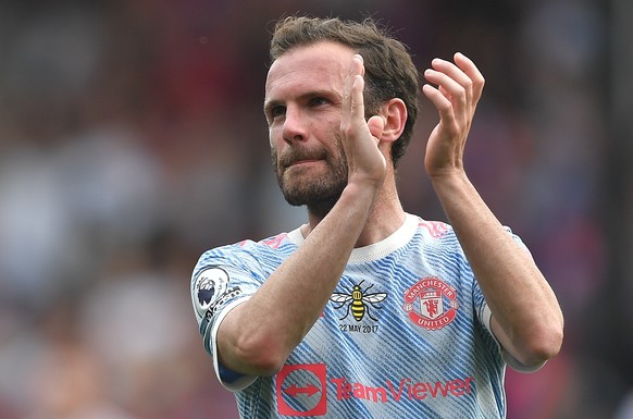 epa09966801 Manchester United&#039;s Juan Mata reacts after the English Premier League soccer match between Crystal Palace and Manchester United in London, Britain, 22 May 2022. EPA/Vince Mignott EDIT ...