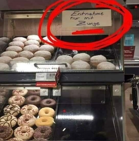 Zunge statt Zange beim Bäcker