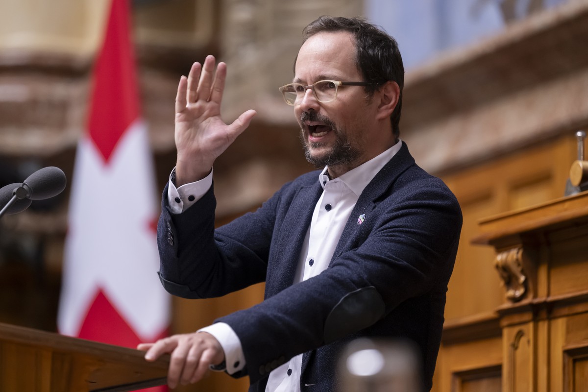 Balthasar Glaettli, GP-ZH, spricht an der Ausserordentliche Session "Wohnen und Mieten" waehrend der Herbstsession der Eidgenoessischen Raete, am Mittwoch, 27. September 2023 im Nationalrat  ...