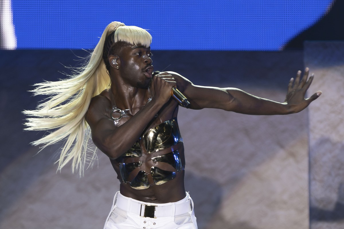 U.S. rapper Montero Lamar Hill aka Lil Nas X performs on the main stage at the 40th Gurten Festival edition, in Bern, Switzerland, on Saturday, July 15, 2023. The open air music festival runs until Ju ...