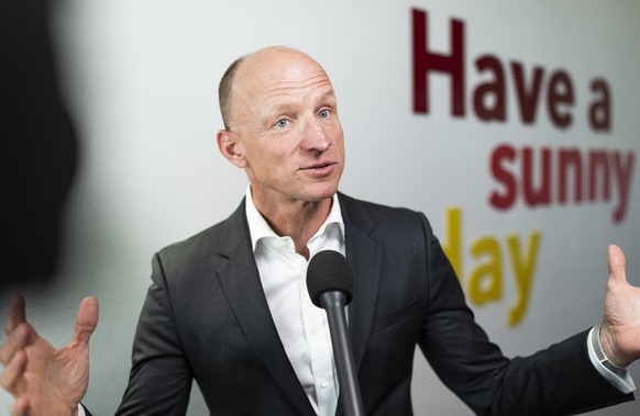 Olaf Swantee, CEO Sunrise, preasentiert die neue 5G-Technologie beim Standort Oerlikon am Tag vor dem eigentlichen Medienevent am Dienstag, 26. Juni 2018, in Zuerich. (PPR/Aladin Klieber)
