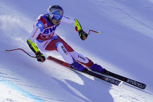 Switzerland&#039;s Marco Odermatt competes during a men&#039;s World Cup super-G skiing race Friday, Dec. 3, 2021, in Beaver Creek, Colo. (AP Photo/Robert F. Bukaty)
