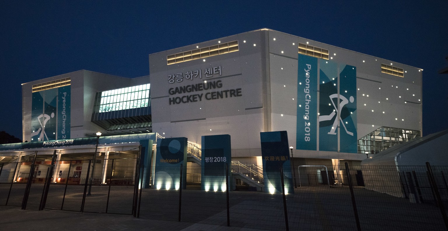 General view of the Gangneung Hockey center prior to the 2018 Winter Olympics in Gangneung, South Korea, Tuesday, Feb. 6, 2018. (AP Photo/Felipe Dana)