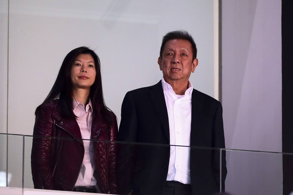 December 8, 2018 - Valencia, Spain - Peter Lim (R) and his wife Cherie Lim (L) before spanish La Liga match between Valencia CF v Sevilla FC at Mestalla Stadium on December 8, 2018. ( /NurPhoto) Valen ...