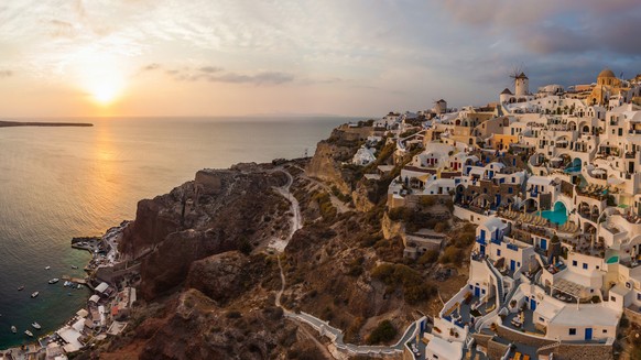 PIC BY AIRPANO/ CATERS NEWS - (PICTURED: Santorini, Greece) - These are the stunning panoramic shots of some of the worlds most beautiful locations. Company AirPano travel the world photographing its  ...
