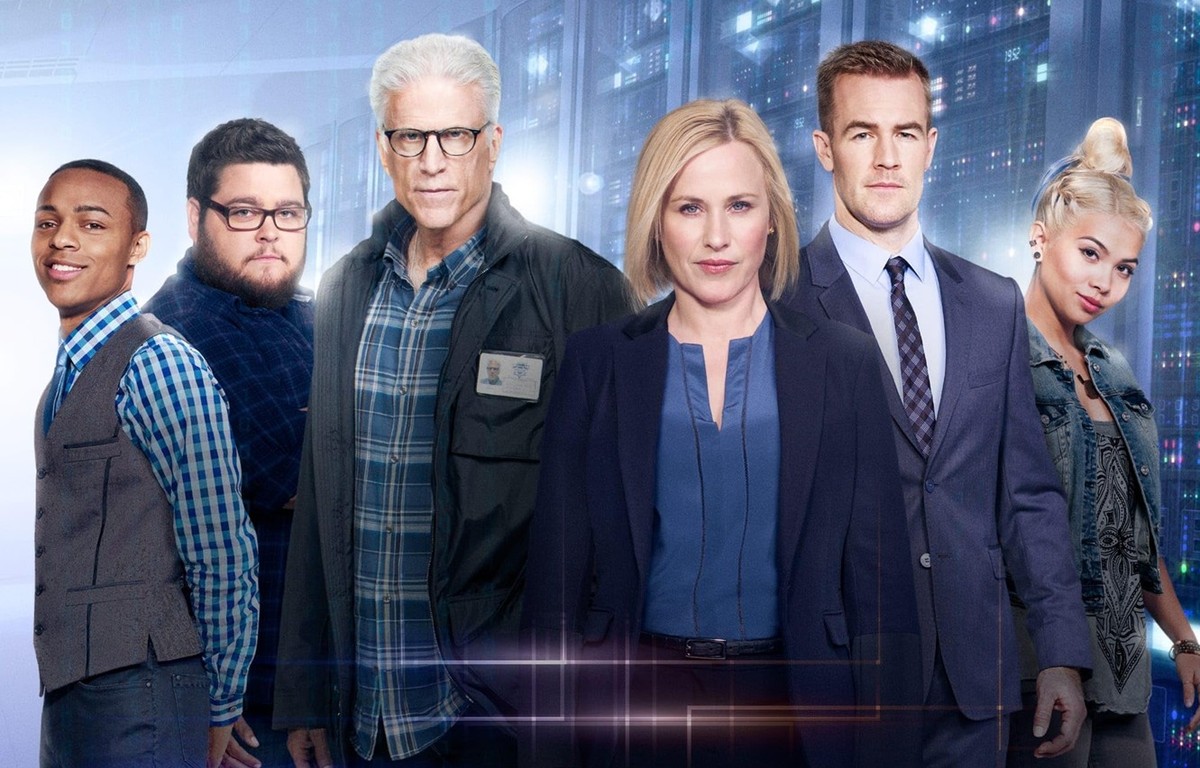 Patricia Arquette, Ted Danson, James Van Der Beek, Shad Moss, Hayley Kiyoko, and Charley Koontz in CSI: Cyber (2015)