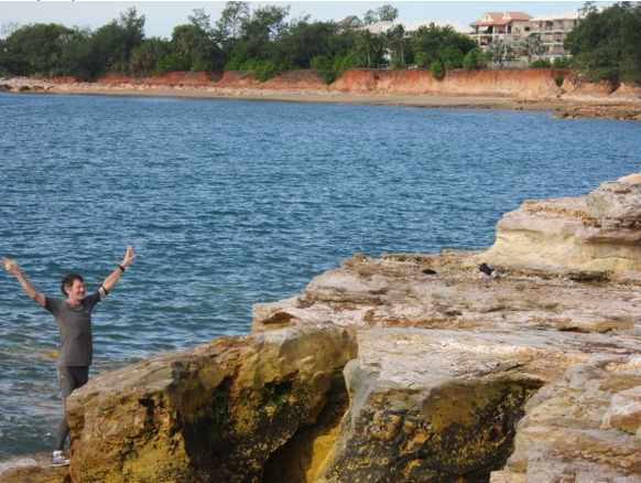 Mangan nach seiner Ankunft in Darwin, Australien.