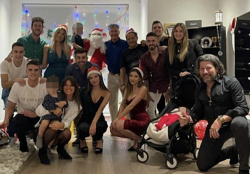 Erik Lamela, Sergio Reguilon, Giovani Lo Celso und Manuel Lanzini an einer gemeinsamen Weihnachtsparty.