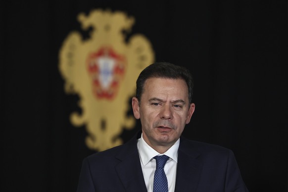 epa12144016 The president of the Social Democratic Party (PSD), Luis Montenegro, speaks to journalists after being appointed prime minister, following a meeting with the President of the Republic, Mar ...
