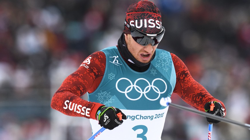 Dario Cologna of Switzerland in action during the men Cross Country Skiing 15 km + 15 km Skiathlon during the XXIII Winter Olympics 2018 at the Alpensia Cross-Country Skiing Centre in Pyeongchang, Sou ...