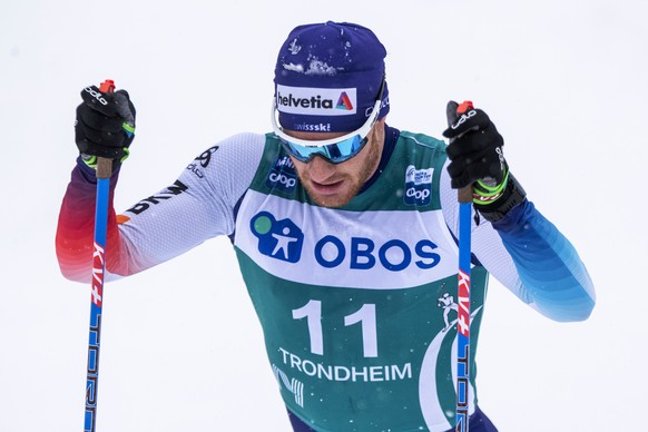 Switzerland&#039;s Dario Cologna in action during the men&#039;s Ski Tour in Granasen Trondheim, Norway, Sunday Feb. 23, 2020. (Terje Pedersen/NTB Scanpix via AP)