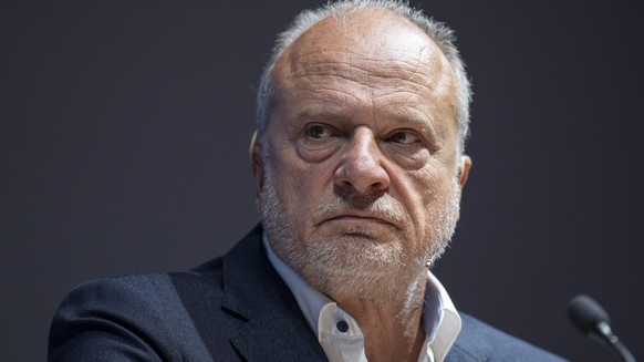 Filippo Leutenegger, Parteipraesident der FDP Kanton Zuerich am Parteitag der FDP Kanton Zuerich, am Samstag, 14. September 2024 im Careum Auditorium in Zuerich. (KEYSTONE/Til Buergy)