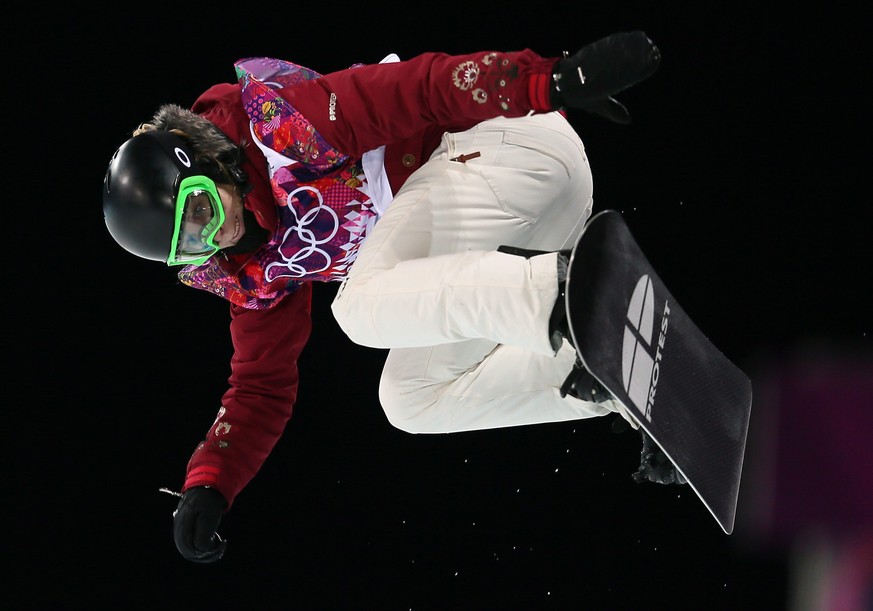 epa04071903 Ursina Haller of Switzerland in action during the Women&#039;s Snowboard Halfpipe Semifinal at Rosa Khutor Extreme Park during the Sochi 2014 Olympic Games, Krasnaya Polyana, Russia, 12 Fe ...