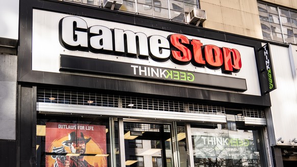 FILE - Pedestrians pass a GameStop store on 14th Street at Union Square, Thursday, Jan. 28, 2021, in the Manhattan borough of New York. GameStop and a handful of other stocks whose meteoric rise last  ...