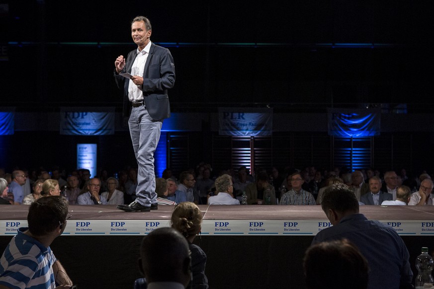 Philipp Müller an der FDP-Tagung in Sursee im August.