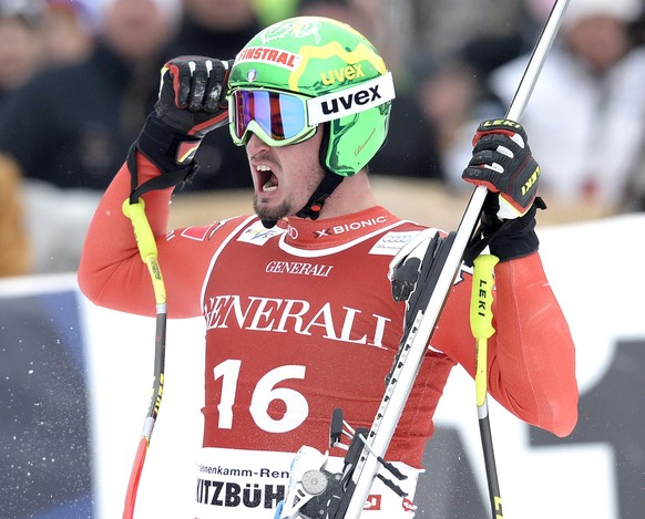 Dominik Paris bejubelt seinen Sieg