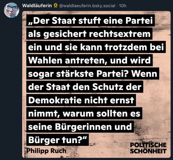 Tweet zum Rechtsrutsch in Deutschland