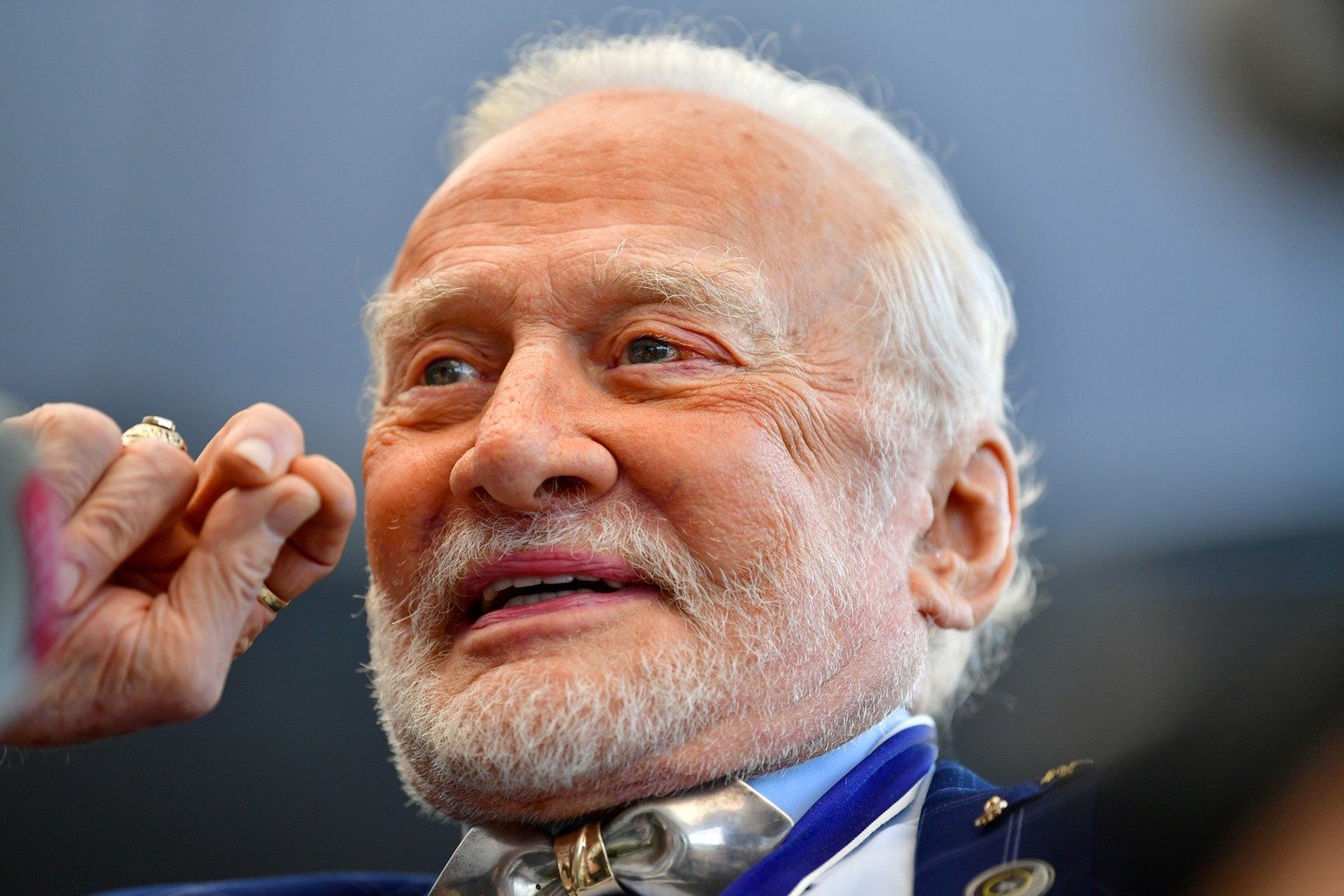 ZURICH, SWITZERLAND - JUNE 24: Buzz Aldrin attends Starmus V: A Giant Leap Official Opening, sponsored by Kaspersky at Samsung Hall on June 24, 2019 in Zurich, Switzerland. (Photo by Harold Cunningham ...