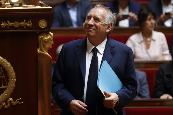 epaselect epa12362511 French Prime Minister Francois Bayrou walks to the rostrum as his government faces a vote of confidence at the French National Assembly in Paris, France, 08 September 2025. The c ...