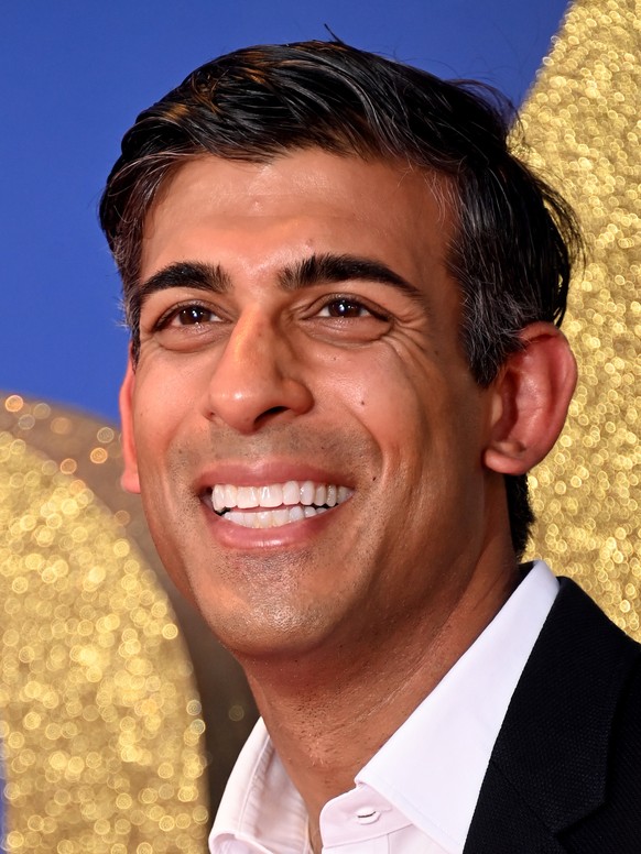 epa10225559 Former British Chancellor of Exchequer Rishi Sunak poses on the red carpet at the world premiere of &#039;Matilda The Musical&#039; during the BFI London Film Festival in London, Britain,  ...