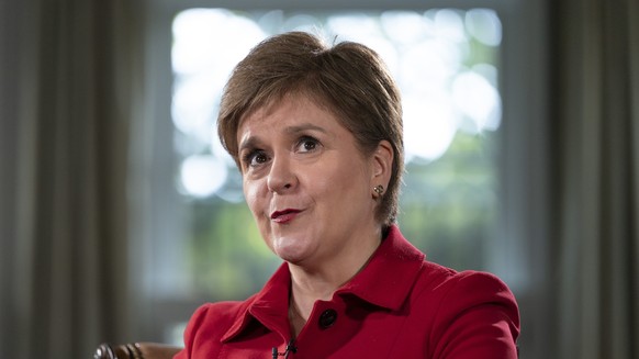 FILE - The First Minister of Scotland of Scotland, Nicola Sturgeon, will be interviewed in Washington on May 17, 2022.  BBC reports on Wednesday 15 February 2023 that Scottish First Minister Nicola Sturgeon ...