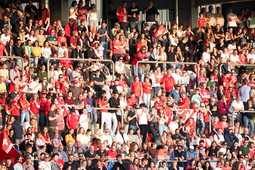 Switzerland, Winterthur, July 5th 2023: More than 5000 fans during the International Friendly, Länderspiel, Nationalmannschaft football match between Switzerland and Morocco at Stadion Schützenwiese i ...