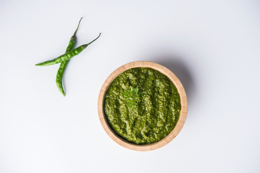 coriander chutney koriander essen food indisch indien chili