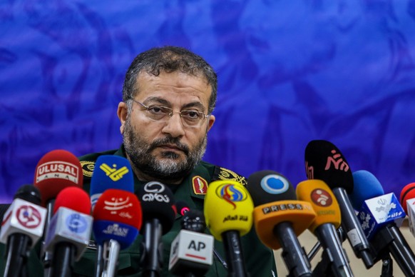 FILE - Commander of Iran's Basij paramilitary force, Gen. Gholam Reza Soleimani, gives a press conference in Tehran, Iran, Nov. 18, 2019. (AP Photo/Ebrahim Noroozi, File)
Gholam Reza Soleimani