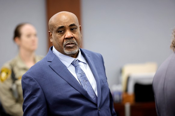 Duane Davis appears in court for his murder trial, related to the 1996 killing of rapper Tupac Shakur, at Clark County District Court Regional Justice Center in Las Vegas, Monday, Aug. 17, 2026. (Stev ...