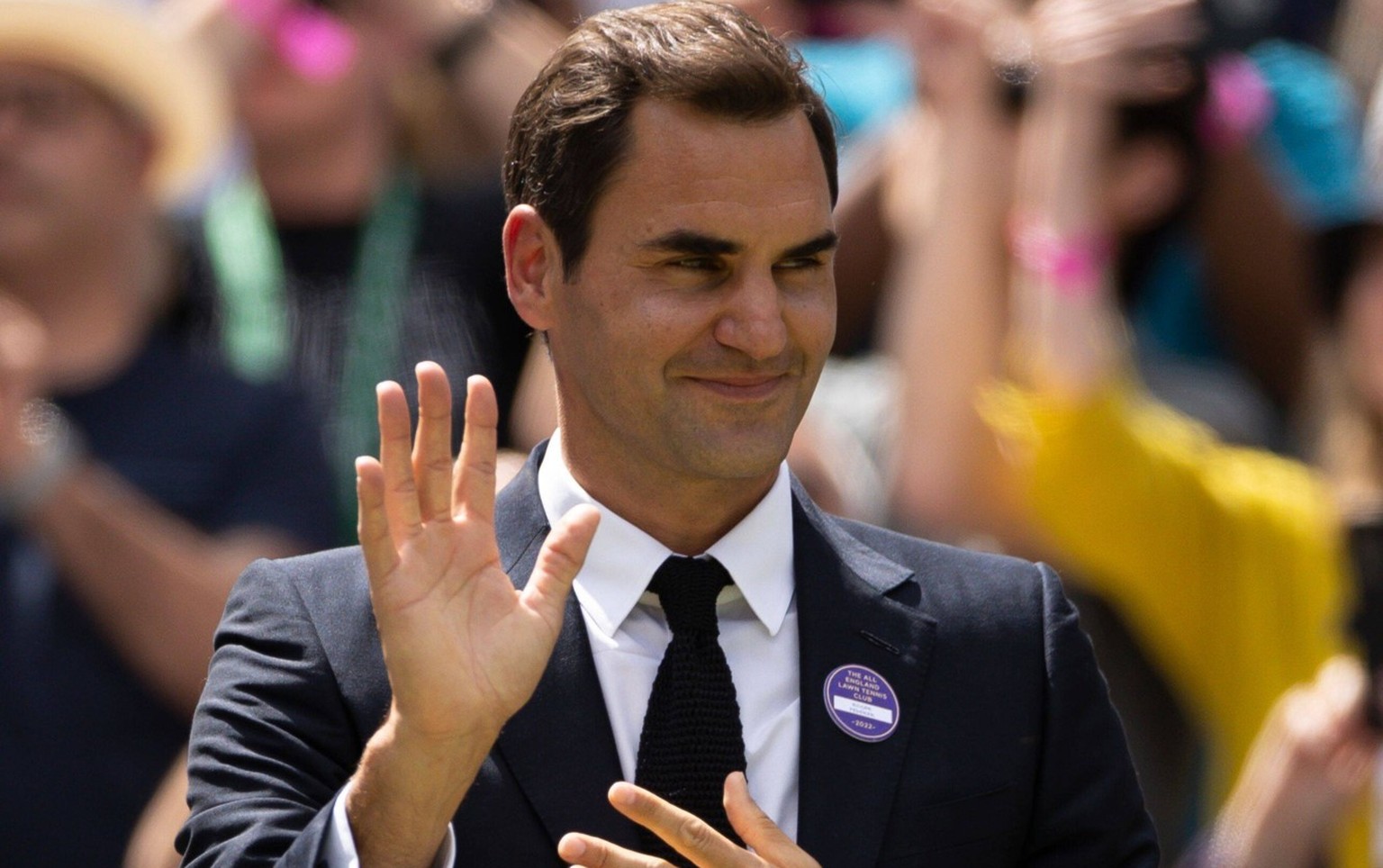 Rekordsieger Roger Federer war bei den «Centenary Celebrations» in Wimbledon persönlich vor Ort.