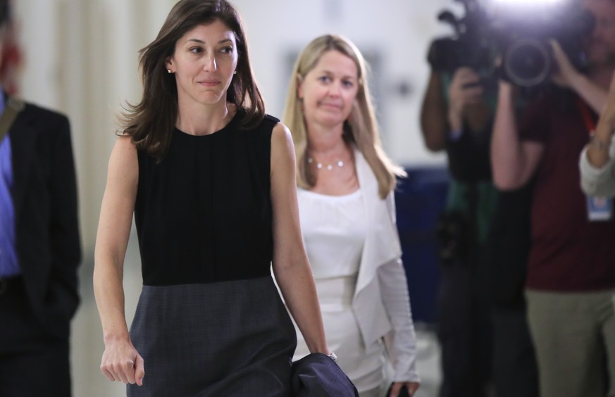 Former FBI lawyer Lisa Page leaves following an interview with lawmakers behind closed doors on Capitol Hill in Washington, Friday, July 13, 2018. (AP Photo/Manuel Balce Ceneta)