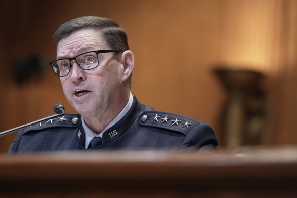 Chief of space operations, United States Space Force, Gen. B. Chance Saltzman, testifies during a Senate Committee on Appropriations subcommittee hearing to examine proposed budget estimates for fisca ...